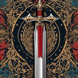 excalibur sword tattoo  simple vector color tattoo