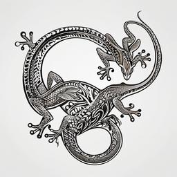 Gecko Lizard Tattoo Designs - Various tattoo designs featuring artistic gecko lizard motifs.  simple color tattoo design,white background