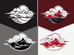 Akatsuki Cloud Tattoo-Tattoo featuring the iconic Akatsuki cloud design, perfect for fans of Naruto.  simple color tattoo,white background