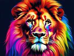 Rainbow Lion Background  