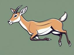 Gazelle Cartoon - Cartoon of gazelle leaping gracefully  