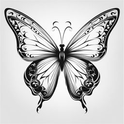 Tattoo simple butterfly,Expressing beauty and simplicity in tattoo art. tattoo design, white background