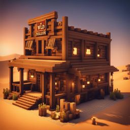 wild west saloon in a dusty desert town - minecraft house ideas minecraft block style