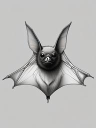 drawing of a Myotis bat  minimal rough sketch scribbles,doodles,black and white