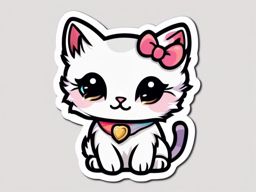 Kawaii Kitty sticker- Cute Cat Cuteness, , color sticker vector art