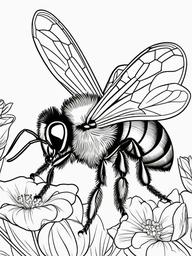 Bumble Bee Coloring Pages - Bumble Bee with a queen bee  simple coloring pages