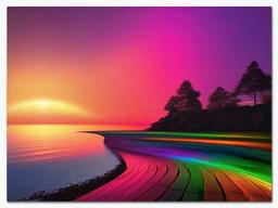 Rainbow Sunset Background  