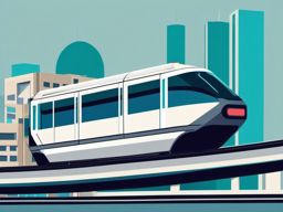 Monorail Clipart - A monorail train for efficient city transport.  color vector clipart, minimal style