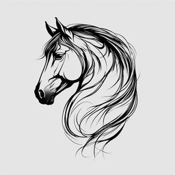 horse spirit animal tattoo  simple tattoo,minimalist,white background