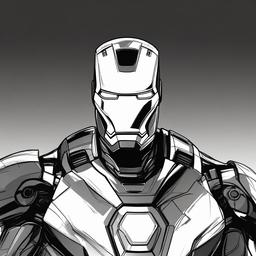 sketch of iron man  minimal rough sketch scribbles,doodles,black and white