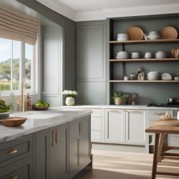 Serene Coastal Culinary Retreat - Transport your kitchen to a serene coastal paradise. , kitchen layout design ideas, multicoloured, photo realistic, hyper detail, high resolution,