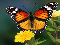 Buttefly clipart - butterfly resting on a flower  