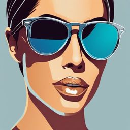 Sunglasses Reflection Sticker - Sunglasses with a reflective surface, ,vector color sticker art,minimal