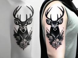 deer hunting memorial tattoos  simple color tattoo,minimal,white background