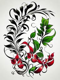 sexy vine tattoo  simple vector color tattoo