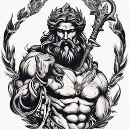 poseidon zeus hades tattoo  simple tattoo,minimalist,white background