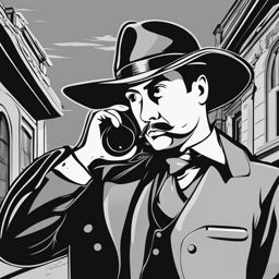 question mark clipart: pondered by a curious detective. 