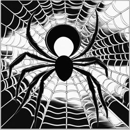 spider clipart black and white 