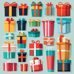 Gift Box Clipart - Gift box representing presents and surprises,  color vector clipart, minimal style