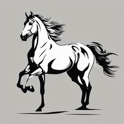 stallion horse tattoo  simple tattoo,minimalist,white background