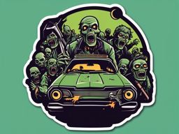 Zombie Apocalypse sticker- Undead Comedy Chaos, , sticker vector art, minimalist design