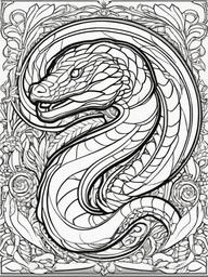 Amphisbena Coloring Pages - Serpent with a Head on Each End  minimal black outline printable sheet, coloring page