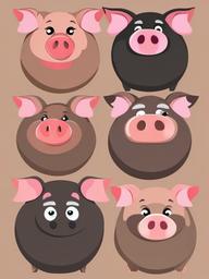 Pig cartoon - friendly, mud-loving animal with a snout  