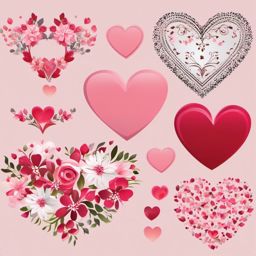 Wedding Heart clipart - Heart-shaped wedding decorations, ,vector color clipart,minimal