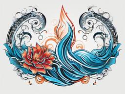 aquarius element tattoo  simple vector color tattoo