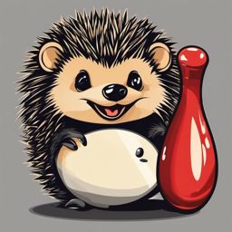 Hilarious Hedgehog - Create a design featuring a hedgehog participating in a bowling championship. ,t shirt vector design