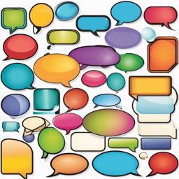 Chat bubbles clipart - Chat bubbles for group messaging and discussions,  color clipart, vector art