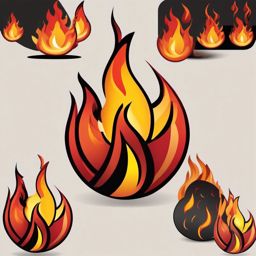 Fire clipart - Fire symbolizing energy and intensity,  color clipart, vector art