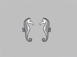 small seahorse tattoo  simple tattoo,minimalist,white background