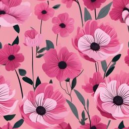 Pink floral clipart, Elegant pink flowers in an artistic design.  simple, 2d flat