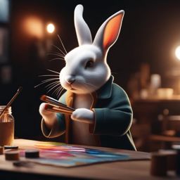rabbit  artist painting cinematic 8k