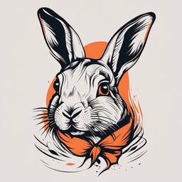minimalist rabbit tattoo  minimalist color tattoo, vector