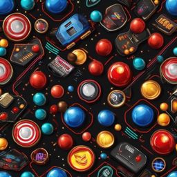 Retro arcade games top view, photo realistic background, hyper detail, high resolution