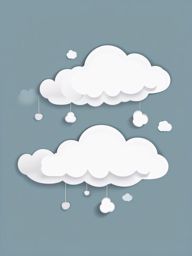 Cloud Sticker - Fluffy white cloud design, ,vector color sticker art,minimal