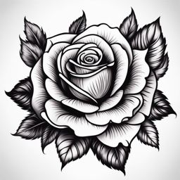 Trad rose tattoo, A shortened term for traditional rose tattoos. , color tattoo design, clean white background