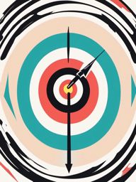 Arrow Clipart - An arrow pointing to the target.  color clipart, minimalist, vector art, 