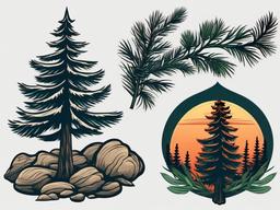 pine tattoo  simple vector color tattoo