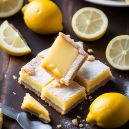 lemon bars with a tart lemon filling and a buttery shortbread crust. 