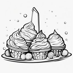 ice cream clipart black and white - melting temptingly. 