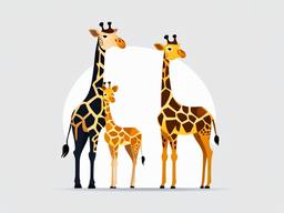 Giraffe cartoon  minimal, white background