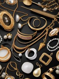 Beachcomber's jewelry and accessories close shot perspective view, photo realistic background, hyper detail, high resolution