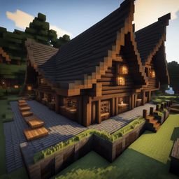 norse longhouse in a viking village - minecraft house design ideas 