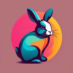 vector cute rabbit logo vibrant color design minimalist