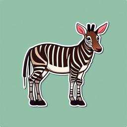 Okapi cartoon - forest animal with striped legs  cartoon sticker style