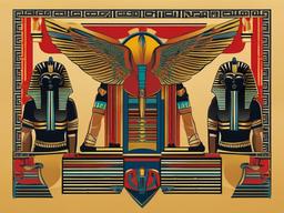 Pharaohs Tattoo-Bold and dynamic tattoo featuring Egyptian pharaohs, capturing themes of ancient Egyptian history and royalty.  simple color vector tattoo