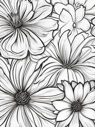 Floral Greeting Cards - Cards featuring beautiful flower designs.  outling,coloring pages,black and white